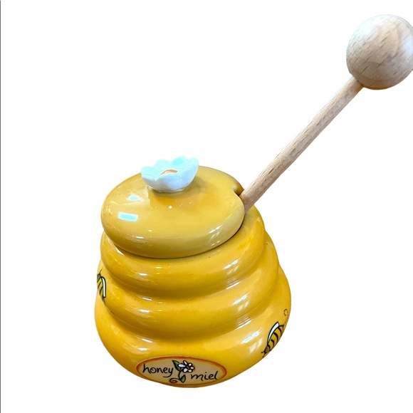 Joie Kitchen Joie Mini Honey Pot And Dipper Yellow Honey Bee And